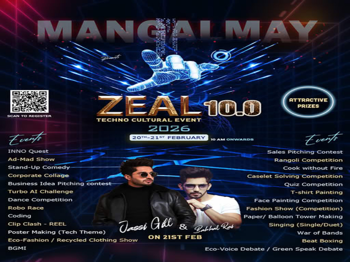 Zeal 10.0 2026 Techno Cultural Event Poster 